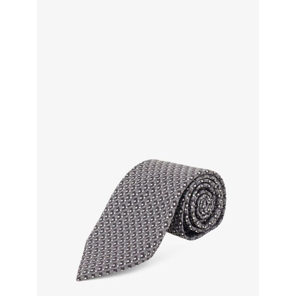 Tom Ford Men Silk Tie With Geometric Pattern